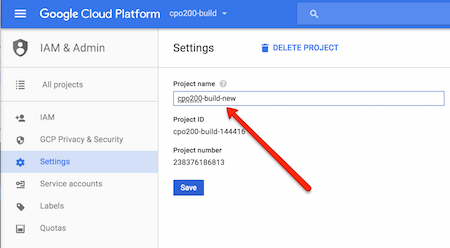 Google Cloud Project Rename