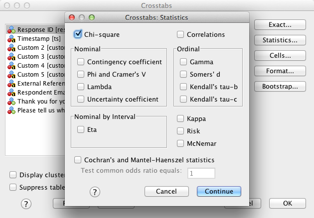 SPSS Chi-square