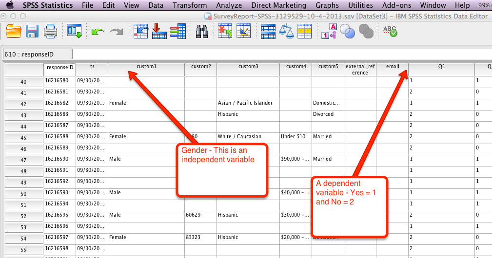 SPSS Source file for cross tabs